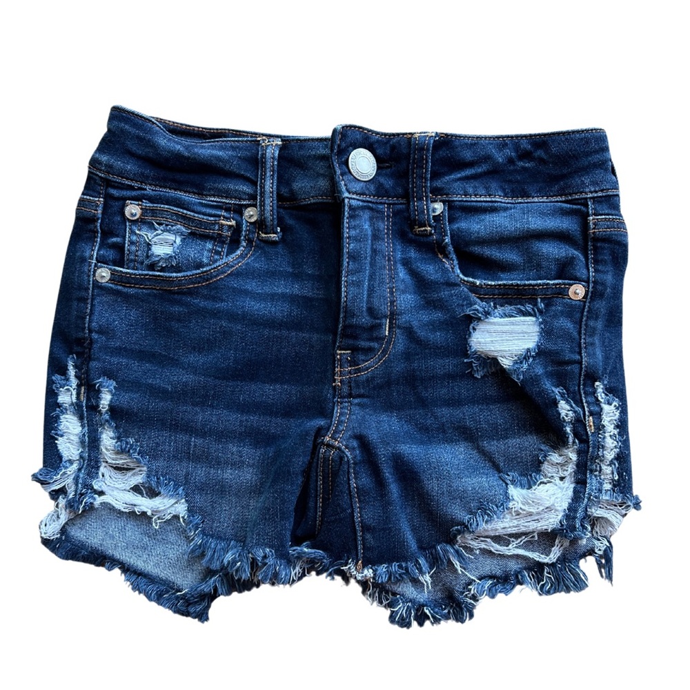 American Eagle dark wash Distressed Jean shorts